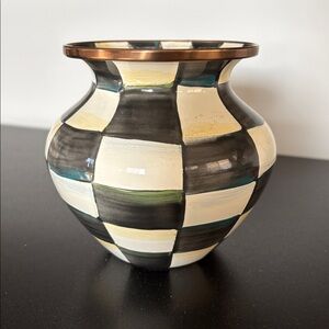 McKenzie Childs Courtly Check Enamel Vase
